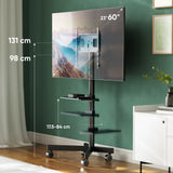 TS1137-B Noir, Support TV pour écrans de 23" à 60" jusqu'à 40 kg max