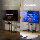 Support TV mobile ONKRON pour 32"-75", max 50 kg, noir TS1571