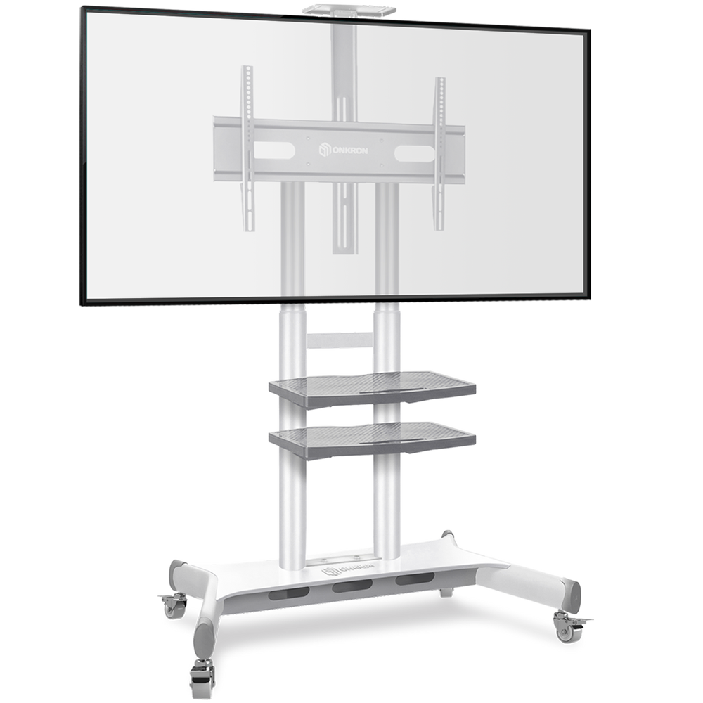 Support TV mobile ONKRON pour 50"-86", max 90.9 kg, blanc TS1881