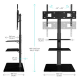 Support TV intérieur ONKRON pour 32"-65", max 30 kg, pivotant, noir TS5550