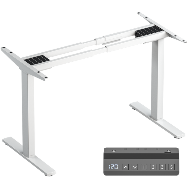 CDF222E-W Cadre de bureau motorisé, Charge max 100 kg, Blanc
