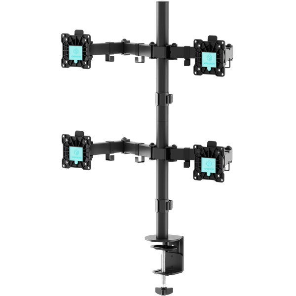 D421E Noir, Support de bureau pour quatre écrans de 13" à 32", 8 kg max chacun