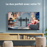 FM5 Fixation TV murale non inclinable pour des téléviseurs de 32 à 65 pouces 56 kg max Noir
