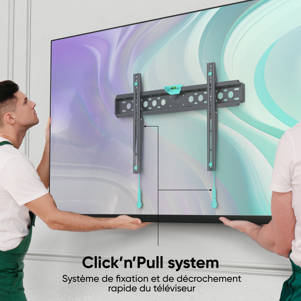 FM6 Support TV mural fixe pour des écrans de 43 à 85 pouces 68 kg max