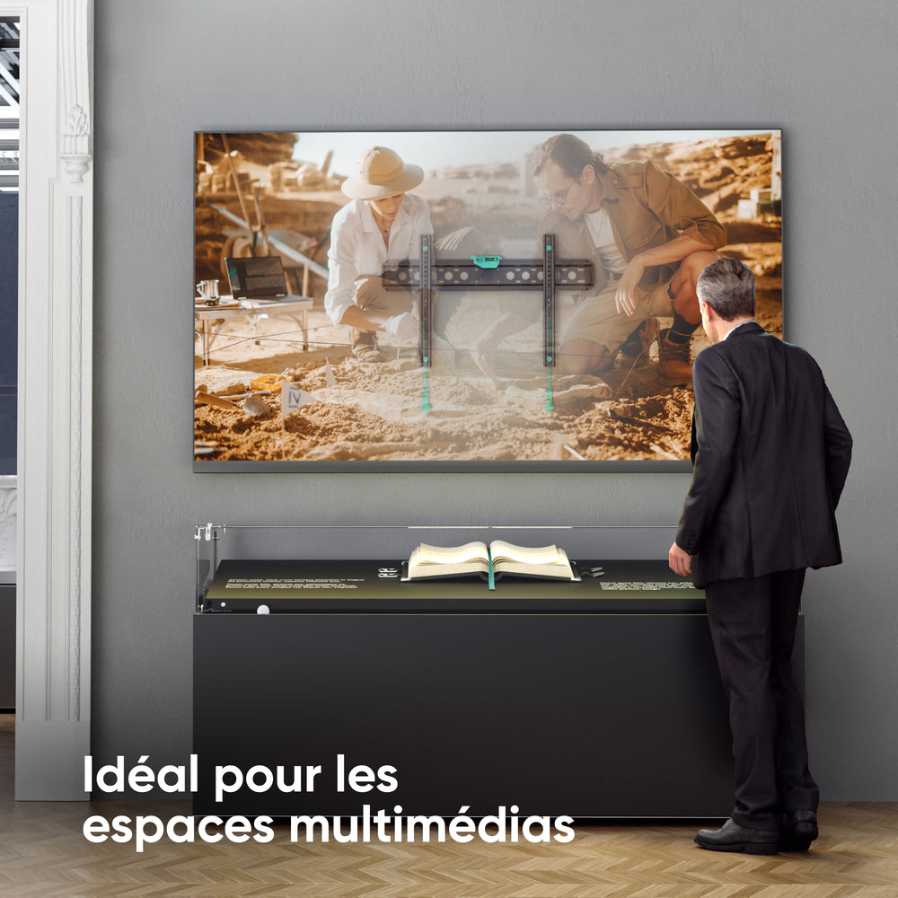 FM6 Support TV mural fixe pour des écrans de 43 à 85 pouces 68 kg max