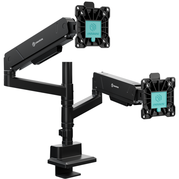 G140 Noir, Support de bureau pour 2 écrans LCD-LED de 17" à 45", 15 kg max