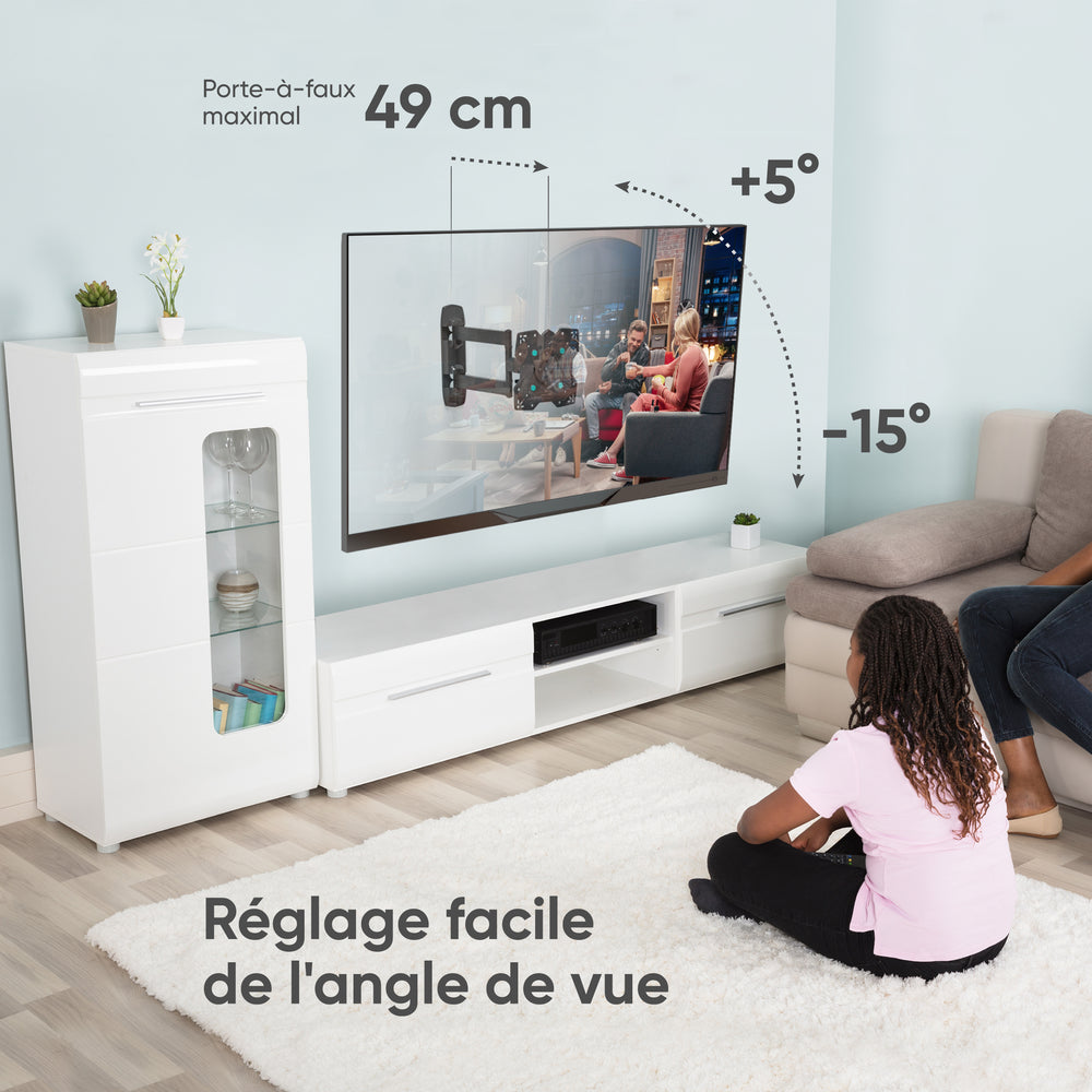 Onkron m4 wht support tv mural pour des téléviseurs de 32 à 65 pouces blanc  - Conforama