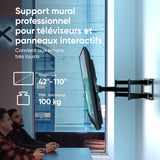 M8L-B Support TV mural pour des téléviseurs LCD OLED Plasma de 42 à 110 pouces Noir