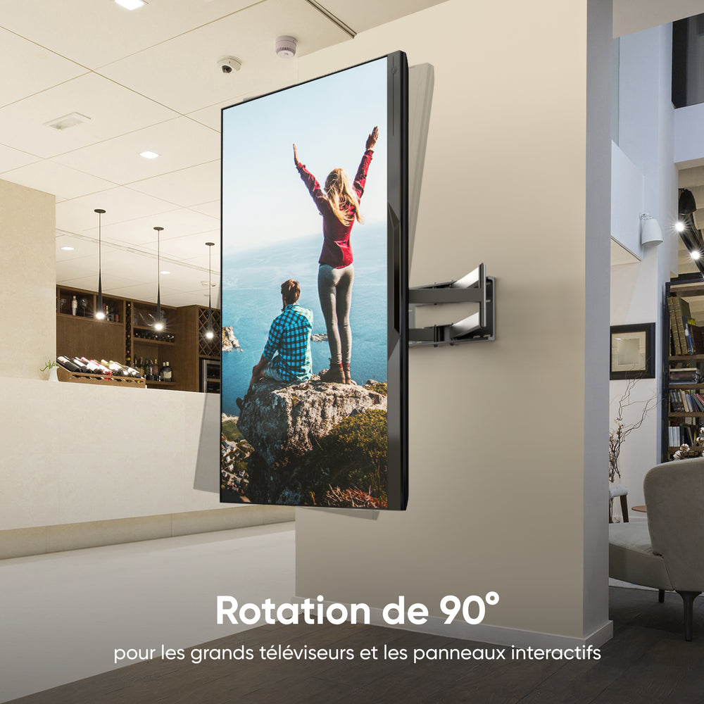 M8L-B Support TV mural pour des téléviseurs LCD OLED Plasma de 42 à 110 pouces Noir