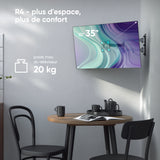 R4 Noir, Support mural inclinable pour écrans de 10" à 35", Rotation 360°, 20 kg max