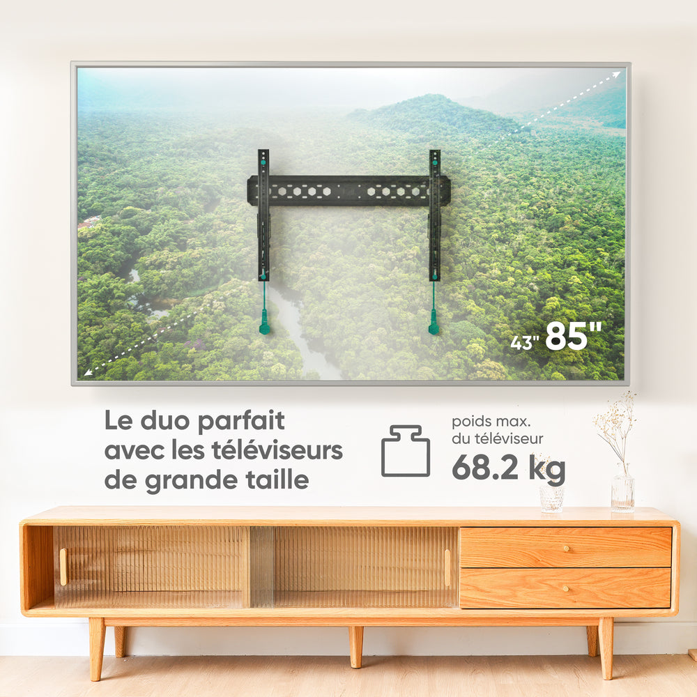 TM6-B Support TV mural inclinable des écrans de 43 à 85 pouces 68 kg m