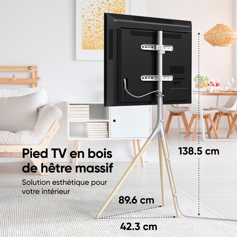 TS1220 Blanc, Support trepied pour TV de 32 à 65, 35 kg max