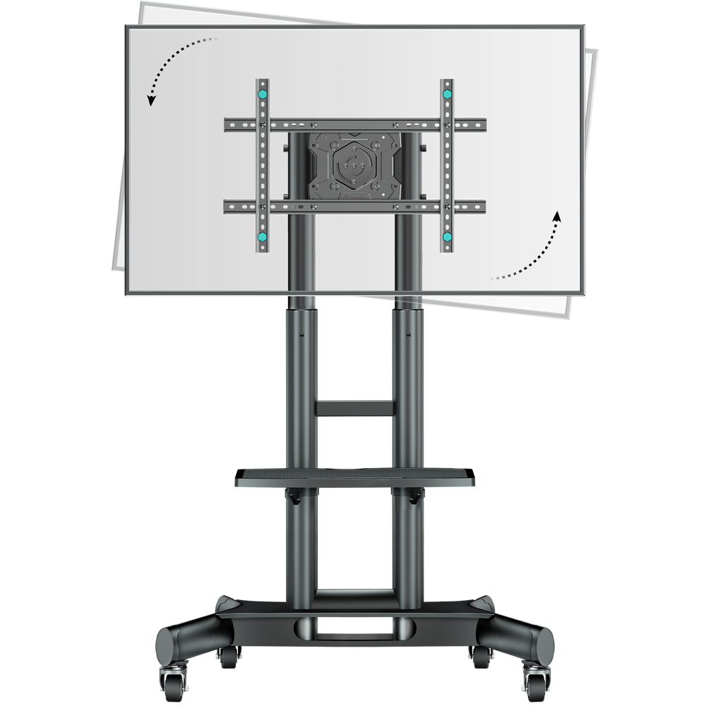 TS1551R Noir, Support TV à roulettes pour écrans de 40" à 65", 45kg max