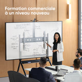 TS2080 Noir, Support TV à roulettes pour écrans de 60" à 120", 120 kg max