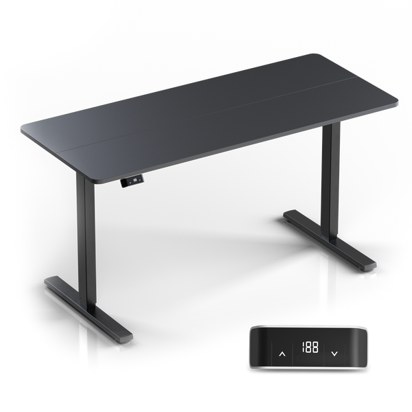 WDT221E-B Bureau motorisé réglable en hauteur jusqu'à 60 kg, Noir