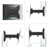 M2S Noir, Support mural pour écrans LCD/OLED de 17" à 43", 35 kg max