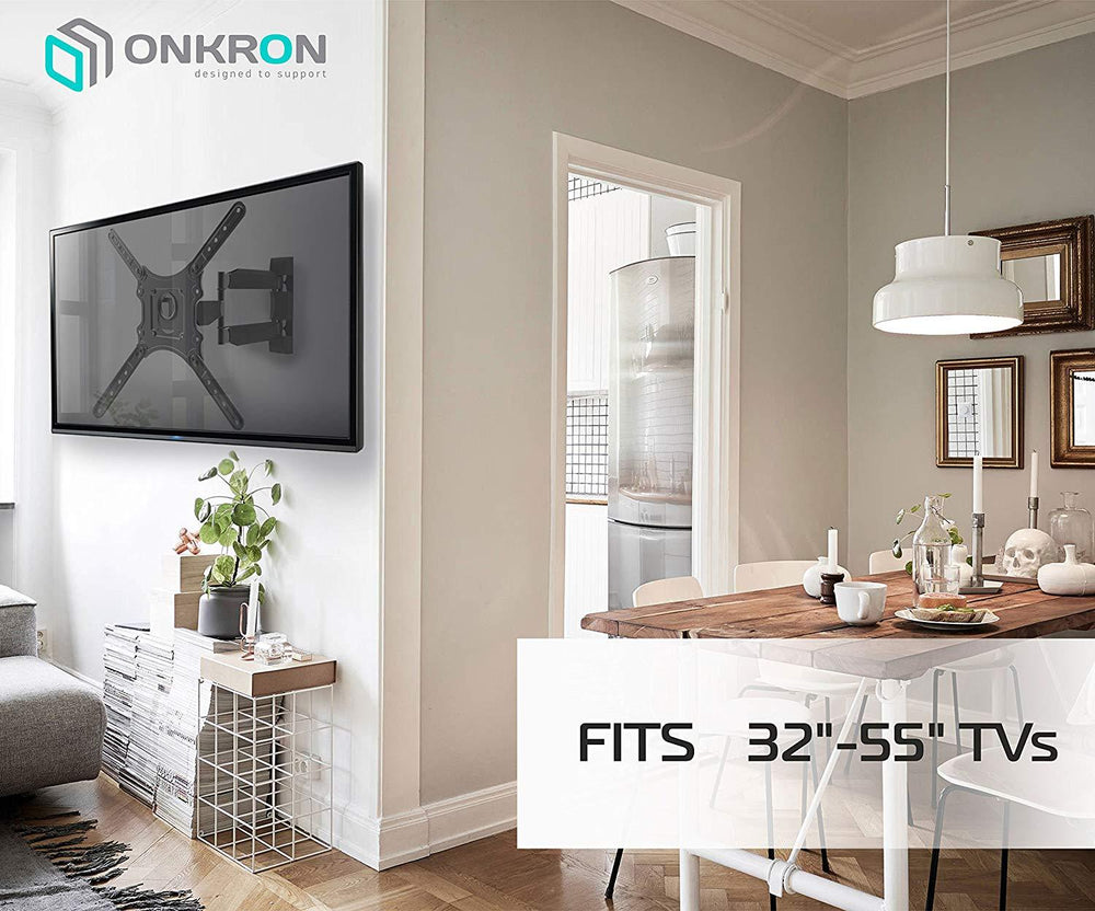 ONKRON UF4 Fixation TV murale non inclinable Fixe pour des téléviseurs de 55  à 100 pouces Noir VESA 800x600 Poids Max 75 kg