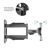 NP28 Noir, Support mural pour écrans LCD/OLED de 17" à 43", 32 kg max