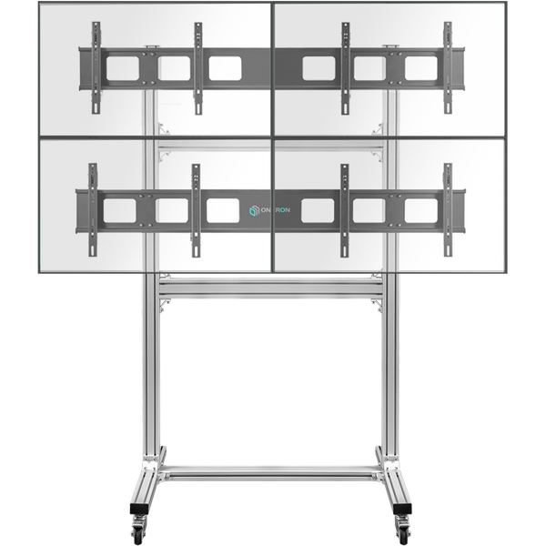 Support Mobile pour Mur Vidéo 2x2 43"-55", max 200 kg, Argenté FSPRO2L22-S